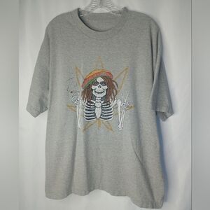 *Rasta Reggae Skeleton Peace Gray Shirt